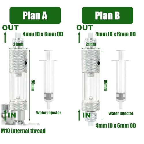 LINLAN Easy Water Refill CO2 Bubble Counter with Check Valve and Water Adder for Planted Aquarium CO2 Regulator (Air Pipe Connection) - size: Air Pipe Connection