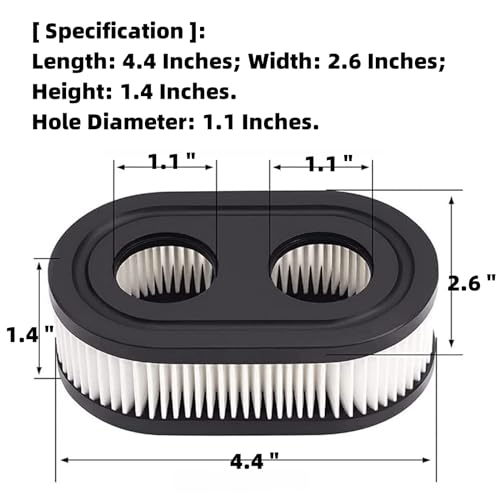 (10PK) 593260 798452 334404 Air Filter for Lawn Mower Air Cleaner Compatible with B&S 550ex 675exi 725exi Series, 4247 5432 5432k 09P00 09P702 Engine Parts, Fits Troy Bilt TB110 TB200 TB230 - style: 10PK 593260 Filters + 1PK Brush