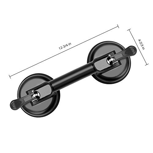 FCHO Glass Suction Cups Heavy Duty Aluminum Handle Holder Hooks to Lift Large Glass/Moving/Pad for Lifting/Dent Fixer (2 Pack) - color: Black