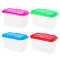 4Pcs Transparent Mini Fish Breeding Box with Handle Lightweight Aquarium Carrier for Small Pets for Fish Turtles Reptiles and Hamsters Easy Viewing and Transport