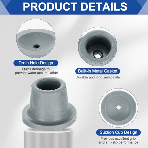 uxcell 4Pcs Replacement Feet for Shower Chair Bath Seat, 1" ID Heavy Duty Non Slip Rubber Suction Cup, Feet Chair Leg Caps for Shower Stools and Transfer Bench, Gray - color: Grey, size: 1"