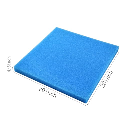 Bio Filter Foam Sponges, 20"x20"x0.8" 25PPI Filter Media Pad,Cut-to-Size Foam for Aquarium Fish Tank - size: 20"x20"x0.8"(25PPI)