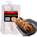 Mr Miracle Clamshell Containers - Clear Disposable Plastic To-Go, Leak-Resistant and Durable for Delivery like Uber Eats, Ideal for Cakes, Salads, Small Sandwich, Personalizable (9" x 5" - 25 Count) - size: 9" x 5" - 25 Count