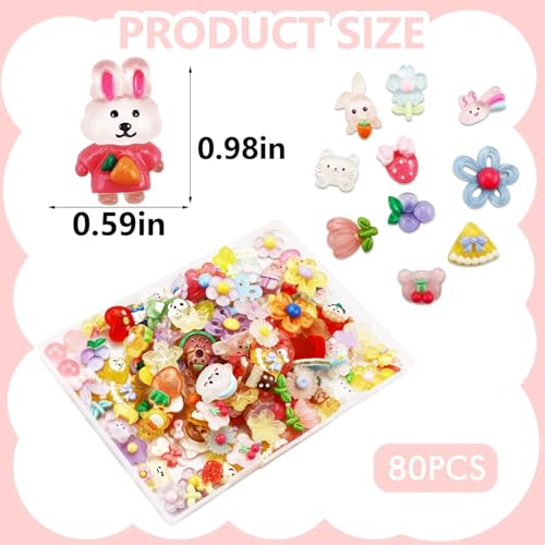 Tmtains Slime Charms Kawaii Resin Charms 3D Cute Nail Charm Mini Flatback Luminous Animal Charm Bulk Resin Jewelry Making Turtle Embellishments Supplies for Cell Phone Scrapbooking DIY Crafts - color: Dd Large Clear
