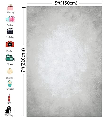 5x7ft Grey Portrait Photography Backdrops Solid Texture Abstract Photo Background for Photoshoot - color: TT-S0314, size: 5x7ft
