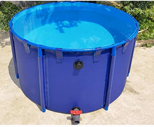 WANLIAN Pool Above Ground Canvas Fish Pond Circular Thickening Pool Large Collapsible Outdoors Tarpaulin for Koi Culture Agricultural Irrigation Water Storage Tank8.2ftx3ft/5000L/Belt Frame(2.5 * 1) - style: 2.5*1