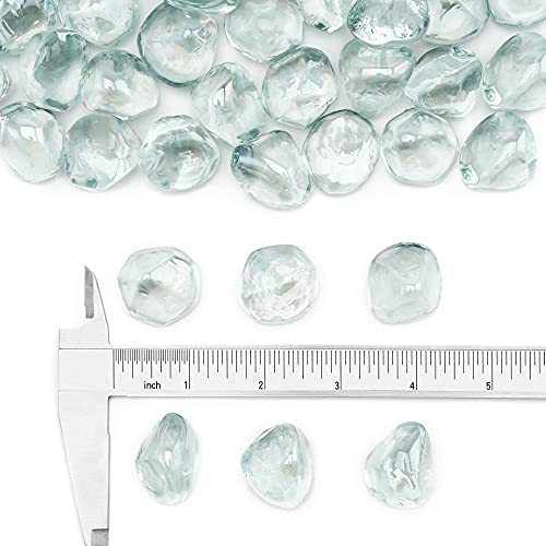 Stanbroil 10-Pound Fire Glass Diamonds - 1/2 inch Luster Fire Glass for Fireplace Fire Pit and Landscaping, Crystal Ice Luster - color: Crystal Ice Luster