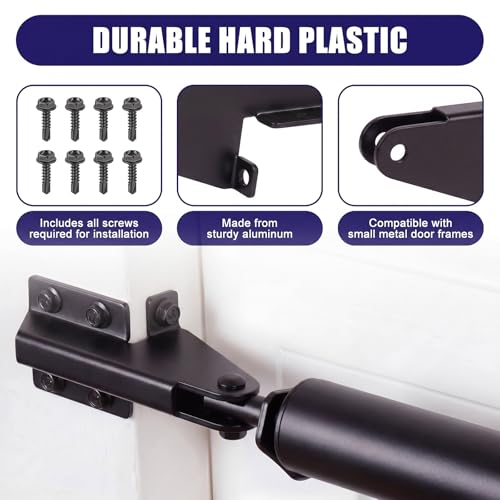 1 Pcs Aluminum Jamb Bracket Aluminum Screen Door Closer Bracket Storm Hardware Replacement Parts for Door Closers (Black) - color: Black