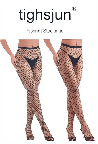 Women's Sexy High Waist Tights Fishnet Stockings Thigh High Pantyhose - color: Black