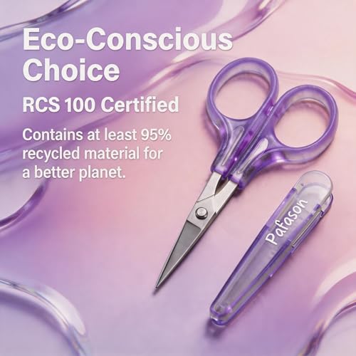 PAFASON Small Craft Scissors Set Straight Precision Fine Tip All Purpose for Scrapbooking Quilting Sewing Knitting Embroidery Cross Stitch Crochet Thread Yarn Paper Fabric Detail Cutting, Safety Case - style: American