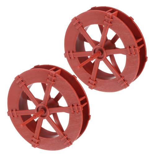 uxcell 2 Pcs Fountain Water Wheel, 3.9 Inch Desktop Fortune Statue Aquarium Wheels Decor Water Fountains Wheel Red - color: Red, size: 3.9 Inch
