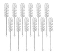 EISCO 12PK Nylon Cleaning Brushes with Fan-Shaped Ends, 9.25" - Twisted Stainless Steel Wire Handle - Ideal for 0.3" - 0.5" Diameter Tubes, Bottles, Cylinders, Flasks, Straws -