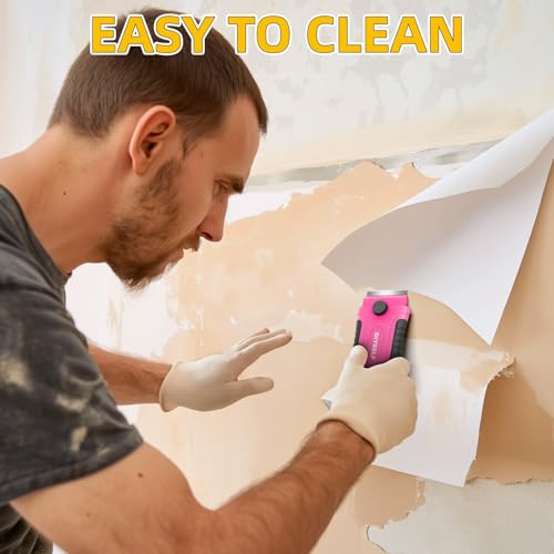 DIYSELF 1 Pack Razor Blade Scraper with 15 Extra Blades, Scraper Tool for Cleaning Window, Paint, Cooktop, Oven, Glass Stove Top Scraper, Razor Scraper with Buit-In Blade Storage (Pink) - color: Pink, size: 1 Pack