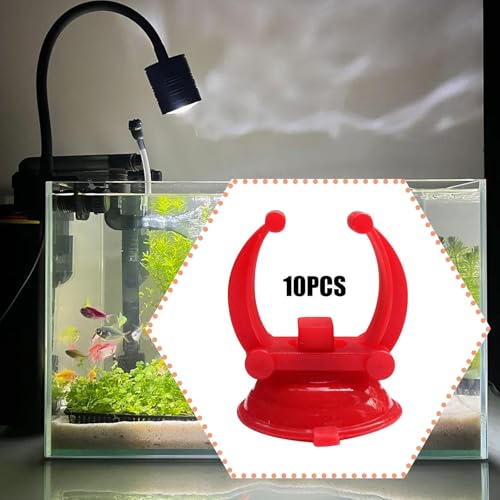 predolo 10 Pieces Sucker Fixing Clip Aquarium Heater Suction Cups Clips Holders Clamps Silicone Detachable Design Suitable for Fish Tank Pet Supply