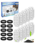 Cat Fountain Filter Replacement, Cat Water Fountain Filters Compatible with Rellaty & Fit for Neareal 3.2L/108oz Fountains, 10PCS Replacement Filters with 10PCS Sponge 10+10 Pack