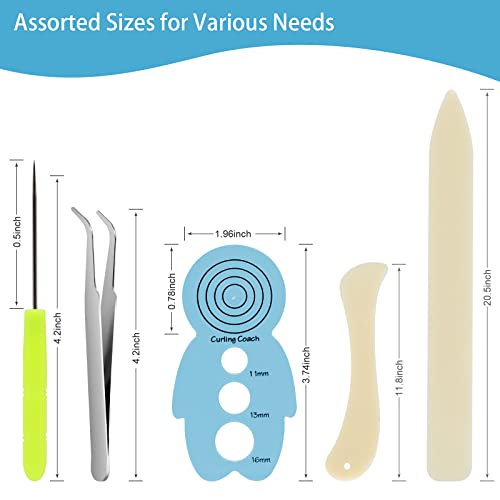 KITANIS 14 Pieces Paper Quilling Tools Slotted Kit, Assorted Sizes Rolling Curling Quilling Needle Pen for Art Craft DIY Paper Card Making Project Tools - color: 14P purple