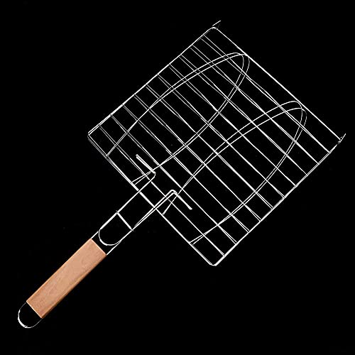 Fish Grill Basket, Stainless Steel Fish Grilling Rack Non Stick for Outdoor Grill Vegetables BBQ Grilling Rack for Oven Veggies Shrimp Cooking Accessories Outdoor Camping