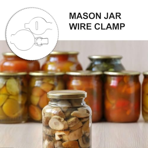 12Pcs Stainless Steel Wire Clamp Sealed can Buckles for Wide Mouth Jars with Unique Spring Design Leak Prevention for Kitchen Food Storage