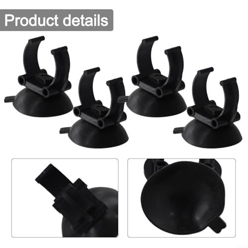 4/8 Pcs Aquarium Heater Suction Cups Clips 35mm Replacement Fish Tank Thermostat Holders Heaters for Bars Black Resin Clamps Fit 2.5cm Tubes(8pcs) - size: 8pcs