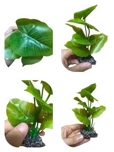 JGbaby Artificial Aquarium Plants,Fish Tank Decorations Betta Leaf Hammock 7in Realistic Silk & Plastic Plants, Hideout Decor for Betta. Goldfish,Reptiles,Small Tanks (Green Type-A) - color: Green Type-a, size: 7 inches
