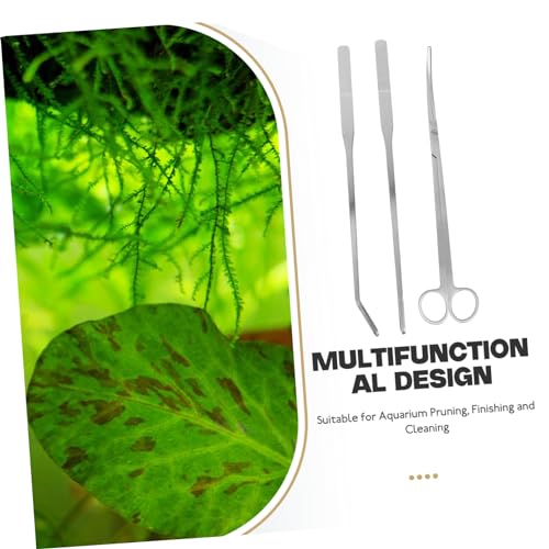 Yardwe 1set Stainless Steel Aquascaping Tools Set Fish Tank Scissors Tweezers Spatula Fishtank Decor Accessories