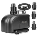 hygger 2-in-11850GPH Submersible Pump 135W, Side and Bottom Suction Fountain Water Pump with 16.4ft High Lift,Water Change with 4 Interchangeable Nozzles for Aquarium, Fish Tank, Hydroponics,Pond - size: 135W-16.4FT