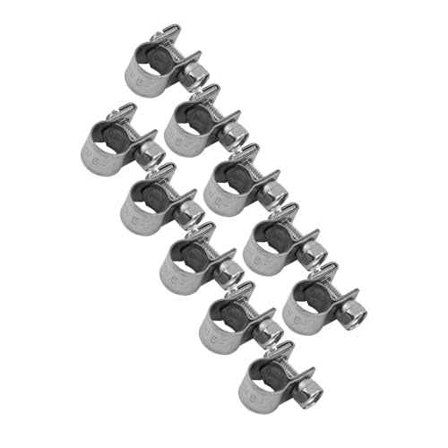 10pcs Stainless Steel Hose Clamps – Adjustable 6-20mm Fuel Line Pipe Clips for Air, Water, Silicone & Fuel Hoses (7-9Mm) - size: 7-9Mm