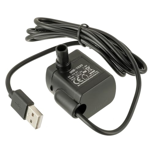 Cat Water Fountain Pump Mini fish tank pump Crafts Plant Micro Water Pump Pet Water Fountain Pump Replacement Pump USB-1020 3.5-9V,Black
