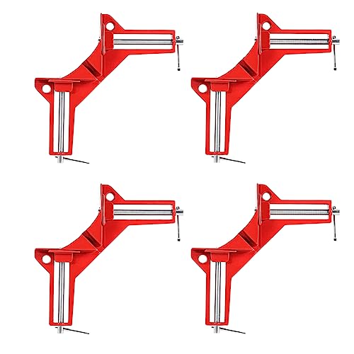 4Pcs 90 Degree Right Angle Clamp Aluminium Alloy Corner Clamps Adjustable Square Clamp DIY Woodworking Hand Tools for Picture Frames, Glass Holder, Fish Tanks, Cabinets