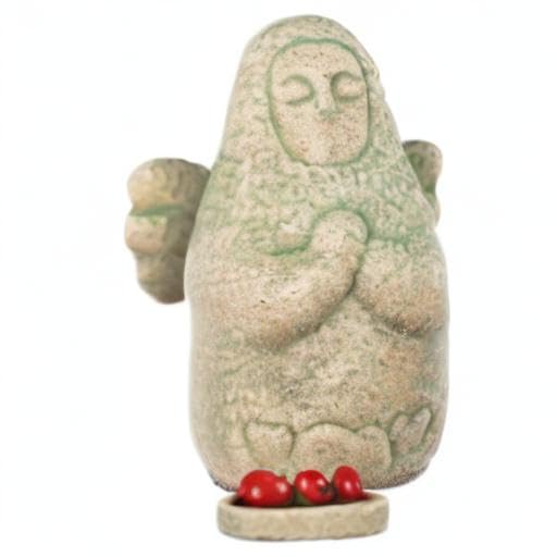 3.54in Praying Angel Statue, Goddess Hylia Statue, Resin Statue Fish Tank Decoration, Desk Game Room Decoration, Zelda Figure, Zelda Gift（Three Small Apples）