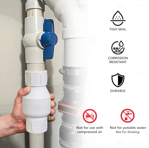 MIDLINE VALVE PVC Inline Check Valve for Backflow Prevention 2'' Solvent Connections White Plastic - size: 2 in.