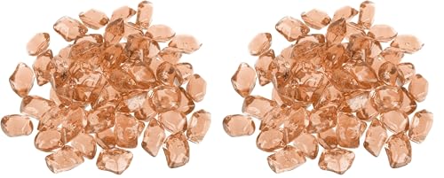 Onlyfire 1/2-Inch Polygon Fire Glass, 10 Pound Pack Glass Rock for Fireplace Fire Pit & Lanscaping, High Luster Elegant Gold (Pack of 2) - color: Elegant Gold, size: 1/2 inch (Pack of 2)