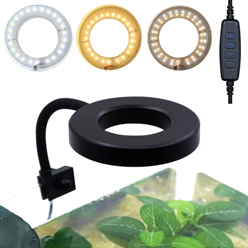 Upgraded Aquarium Light Clip On Fish Tank LED Light Small USB Light Dimmer Multi-Color White+Warm Yellow+Yellow 1 to 5 Gal (Adapter NOT Included, No Timer) - size: Black-Dimmer