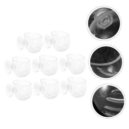 BESPORTBLE 8pcs Acrylic Aquarium Plant Holder Cups for Fish Tank Multi-use Feeding Tool and Planting Holder and Easy to Install for Aquatic Plants and Decoration