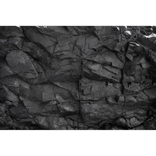 Stone Aquarium Background Underwater Black Rock Fish Tank Background Black Rocky Terrarium Background Black Stone Rocky Reptile Habitat Background for Pets Wallpaper Poster Decors Vinyl 24x12in - color: Light Gray, size: 24(W)x12(H)inches/ 60(W)*30cm(H)