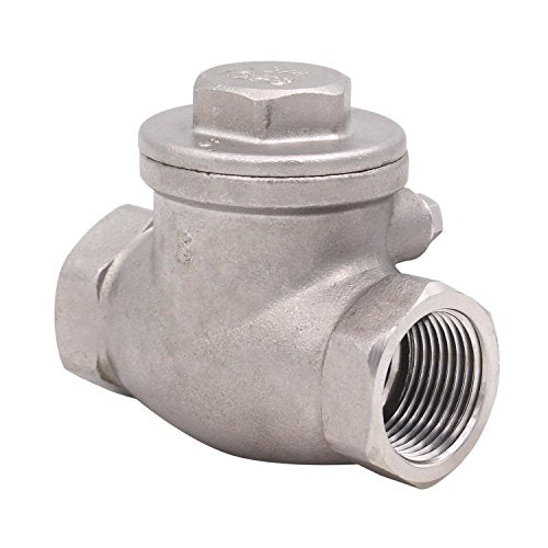 3/4 Inch Swing Check Valve - WOG 200 PSI Stainless Steel SS304 CF8M NPT - size: 0.75 Inch, style: Swing