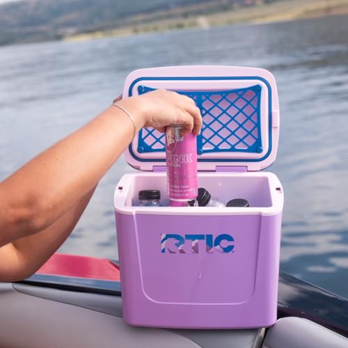 RTIC 8 QT Road Trip Personal Cooler, Small, Compact, Insulated, Portable Ice Chest Box for Food, Drink, Beverage, Beach, Camping, Picnic, Fishing, Boat, 12-Can Capacity - color: Snowy Peak