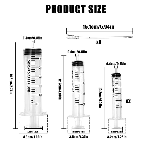 Baby Bird Feeding Syringe Set, Pet Parrot Milk Feeding Syringe with Tubes, Parrot Feeding Tubes Measuring Tools for Feeding Pets Scientific Industrial Labs… (10ml+10ml+20ml+60ml) - color: 10ml+10ml+20ml+60ml