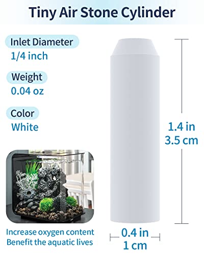 Pawfly Aquarium Replacement Air Stone Bubbler for Specific Classic Tube Flow Halo and Life Fish Tanks Mini Compatible Bubble Release Tool Oxygen Diffuser for Nano Air Pumps, 5 Pack