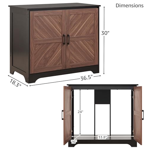 unipaws 20-40 gallon Fish Tank Stand , Aquarium Stand with Storage Cabinet, Wooden Tank Stand for Turtle Tank, Reptile Terrarium, Walnut and Black - color: Walnut and Black