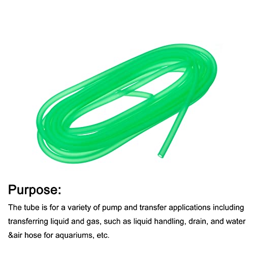 uxcell Aquarium Airline Tubing Hose 5/32" ID 15/64" OD 1Pcs 13.12 Ft Silicone Flexible Airline Tubing for Fish Tank, Terrariums, and Hydroponics, Grass Green - color: Grass Green
