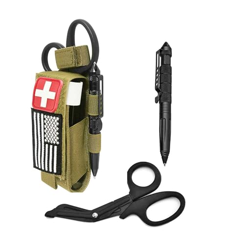 Upgrade 1000D Laser Cut Molle Tourniquet Holder, Heavy Duty Tactical Molle Tourniquet Pouch Holder - color: SET-TAN