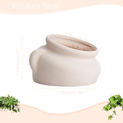 AnRui Pottery Jar Natural Fish Tank Decortation Aquarium Decor Betta Cave Hideout Ornament Accessories for Fish, Shrimp, for Fish Tanks of 5/10/15 Gallons, Beige