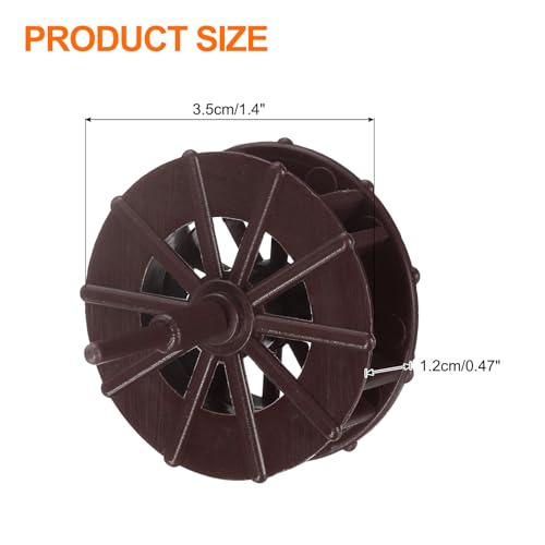 uxcell 4 Pcs Fountain Water Wheel, 1.4 Inch Desktop Fortune Statue Aquarium Wheels Decor Water Fountains Wheel Brown - size: 1.4 Inch