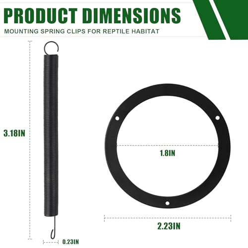 Mounting Spring Clips for Reptile Habitat Lighting Domes, Fits most reptile lighting domes,terrarium mesh screens, and heat lamp covers, 5.5"/8.5" Domes,Most Standard Domes and Screen Covers (3 pack)
