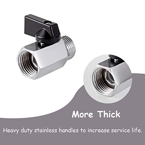 2 Pack Brass Mini Ball Valve 1/2" NPT Female x Male Thread Shut-Off Valve - size: 1/2" NPT