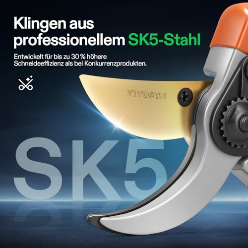 VIVOSUN 8" Bypass Pruning Shears for Gardening, Heavy-Duty Garden Scissors, Ultra Sharp Pruners with 3/4 in. Cut Capacity, Garden Clippers for Pruning - style: Bypass Pruner