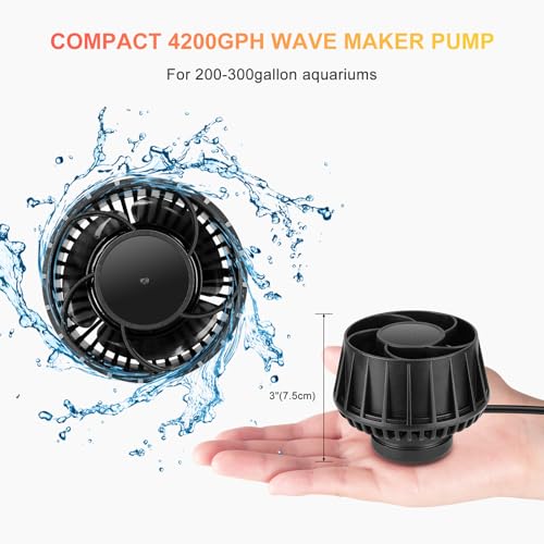 4200GPH Aquarium Wavemaker Pump With Controller 30W DC24V Powerhead with Magnetic Mounting, Wavemaker with LED Display for 200 to 300 Gallon Tank - size: 30W 4200GPH