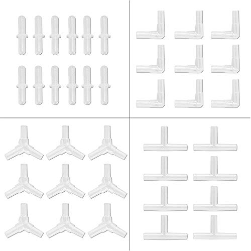 Aquarium Airline Tubing Connectors I T L Y 40pcs Fish Tank Air Tube Adapters for 3/16 '' Air Line Hose - color: Clear