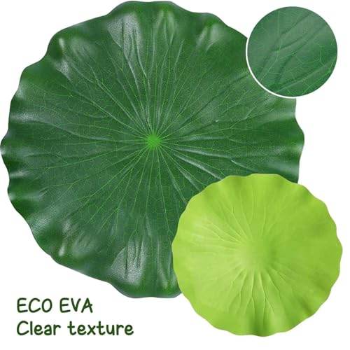 12 Pieces Realistic Lily Pads Leaves, Artificial Floating Foam Lotus Leaves, Water Lily Pads Artificial Foliage Pond Decor for Pond Pool Aquarium Decoration